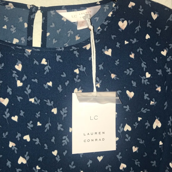 Lauren Conrad Heart & Leaf Patterned Blouse - Picture 3 of 5